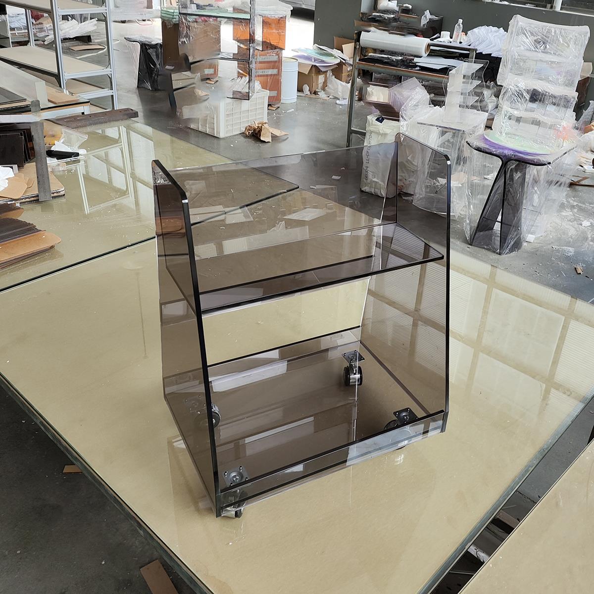 ins亚克力小推车沙发边几置物架家用简约移动床头柜酒餐车