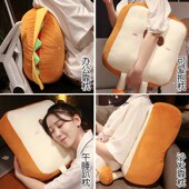 仿真汉堡鸡腿吐司抱枕办公室腰靠儿童房间飘客厅装 饰靠垫背