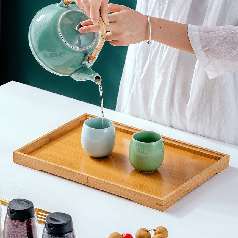 竹木质托盘茶盘竹制木托盘长方形实木商用竹盘高颜值餐盘烧烤盘子