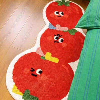 番茄蓝莓床边地毯客厅书房异形衣帽间饰长条地垫毛地毯卧室