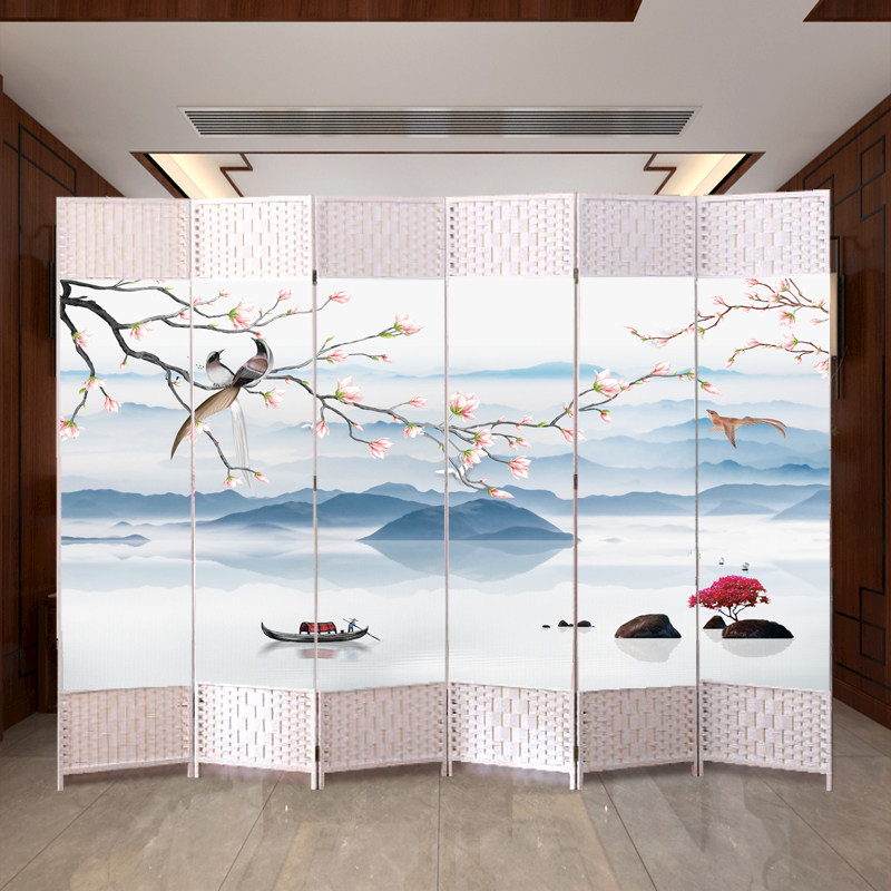 现代山水屏风客厅办公室饰遮挡玄关