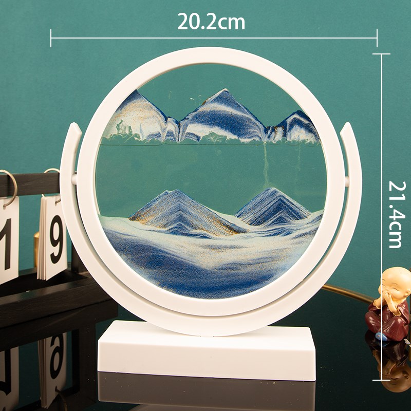 创意解压翻转山水立体动态流沙画沙漏酒柜客厅装饰