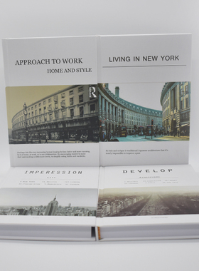 样板间装饰真书现代翻页外文黑色橙色售楼处道具书陈列