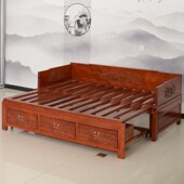 新罗汉床实木客厅沙发小户型明罗汉榻床榻榫卯客厅榆木家具