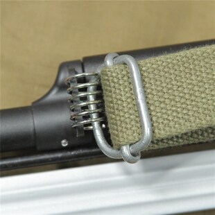 6-70年代56式半自动步抢背带双头铁环弹簧扣土黄帆布 蓝星SKS转接