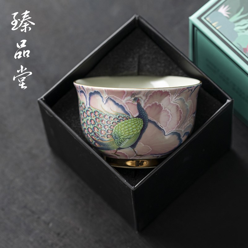 成艺国潮雀茶杯杯单杯功夫茶具茶盏品茗杯