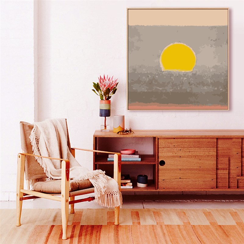 安迪沃霍尔油画日出客厅油彩画填充手绘彩色饰画