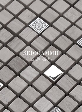 灰色天然石材马赛瓷砖背景墙浴室小块文化石大理石墙砖