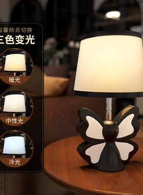 法式蝴蝶创意台灯瓶桌面装饰卧室书房玄关客厅床头灯中古风