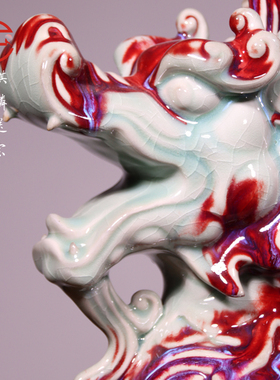 泥空空国礼钧瓷麒麟一对麒麟客厅玄关办公室装饰大号送礼