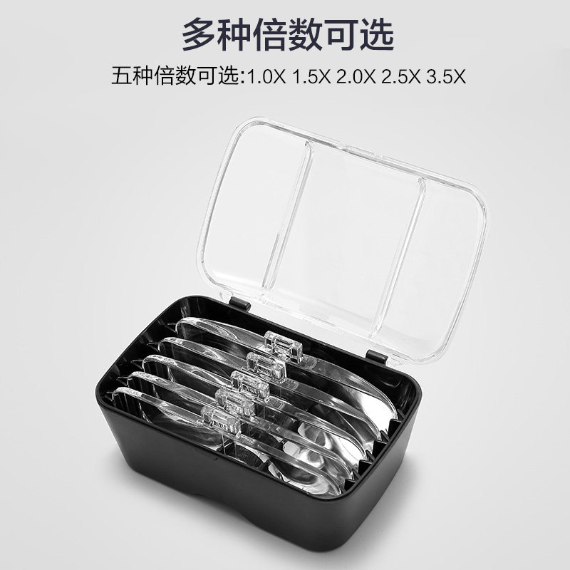 楚达带灯 老阅读雕刻手电子钟表嫁接睫毛美睫放大镜眼镜多倍率