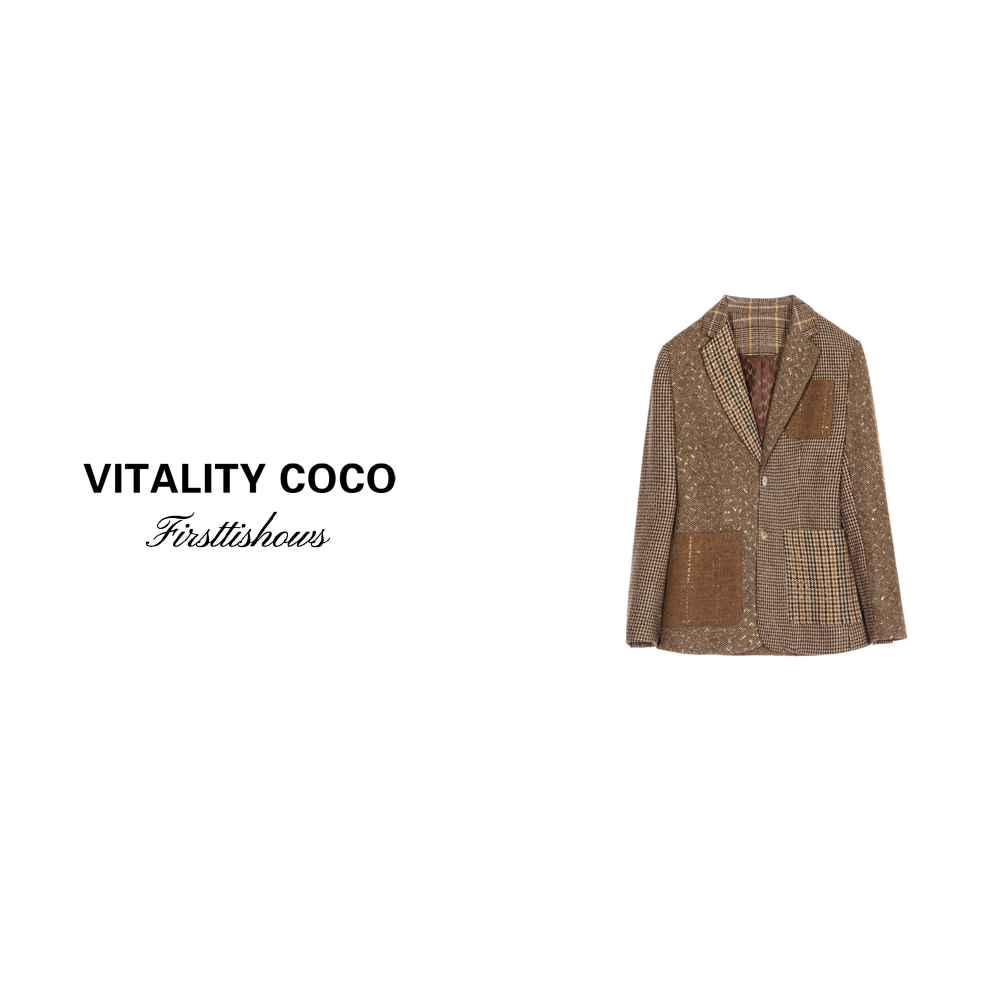 首秀【英式老钱】2025早秋上新外套女款爆款复古羊毛烫钻外套1070