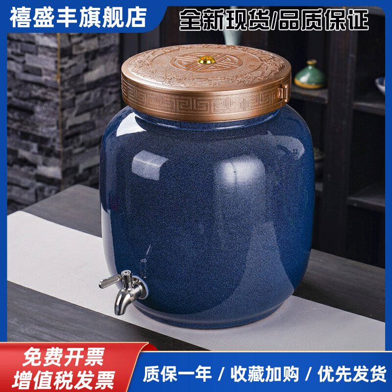油缸陶瓷带盖家用厨房花生油菜油山茶油密封30斤50斤装油罐耐高温