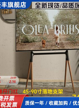 北弧电视落地支架实木支架立式可移动推车适用小米海信49-90英寸