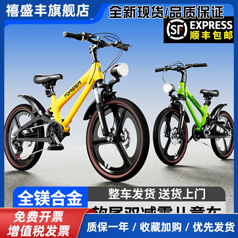 永久2025儿童自行车6到8-10-12岁15男孩山地女镁合金变速脚踏单车