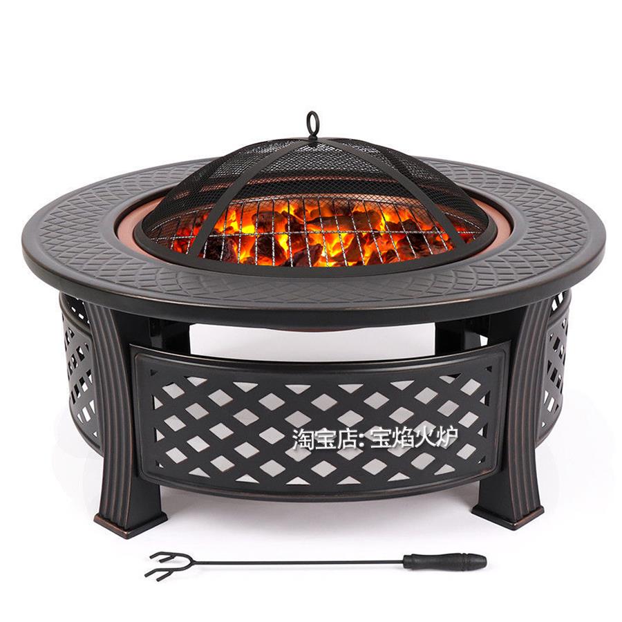 户外烧烤炉木炭烧烤桌子家用煮茶围炉碳炉室内取暖火盆庭院烤火炉