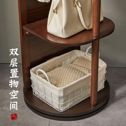 实木穿衣镜衣帽架体全身镜变形真实镜子挂衣架落地镜