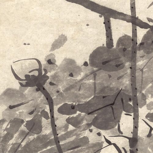 明 朱耷 墨荷图 名家水墨国画挂画微喷复制饰画临摹学习范