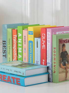 亮彩色假书仿真书展厅样板房道具书模网咖装饰品摆设书壳