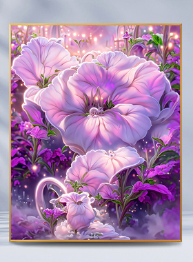 紫色油画填充填色治愈减压零基础手工油彩饰画