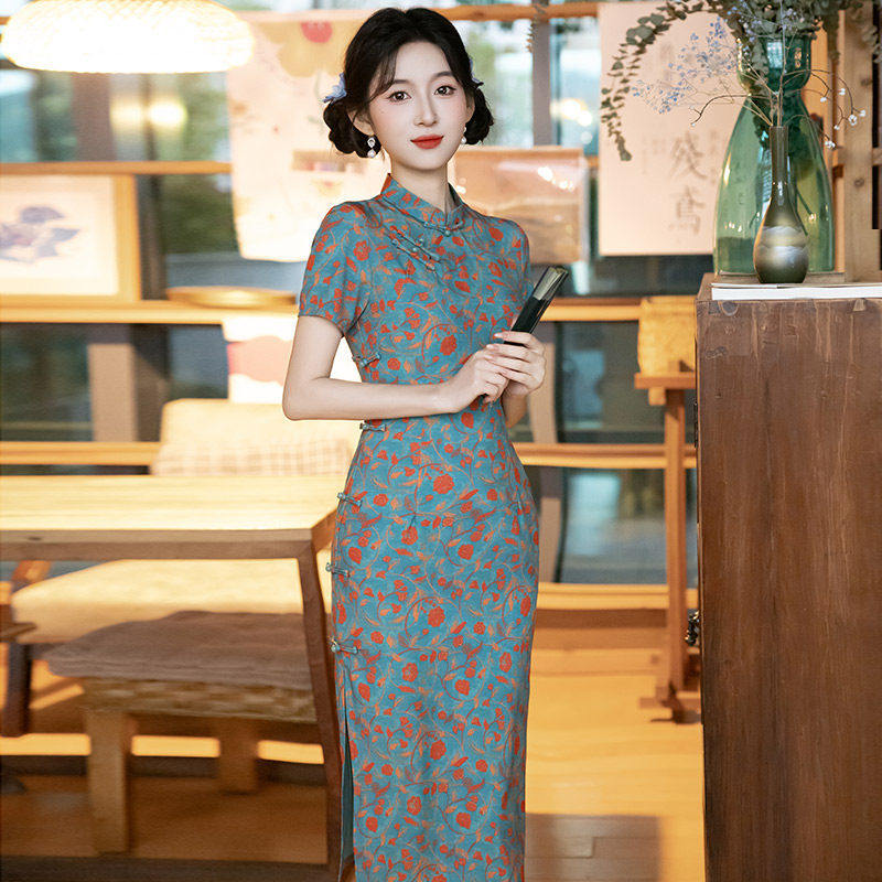 织造局国风新中式中长款旗袍改良年轻款2026新款女高级感小个子夏