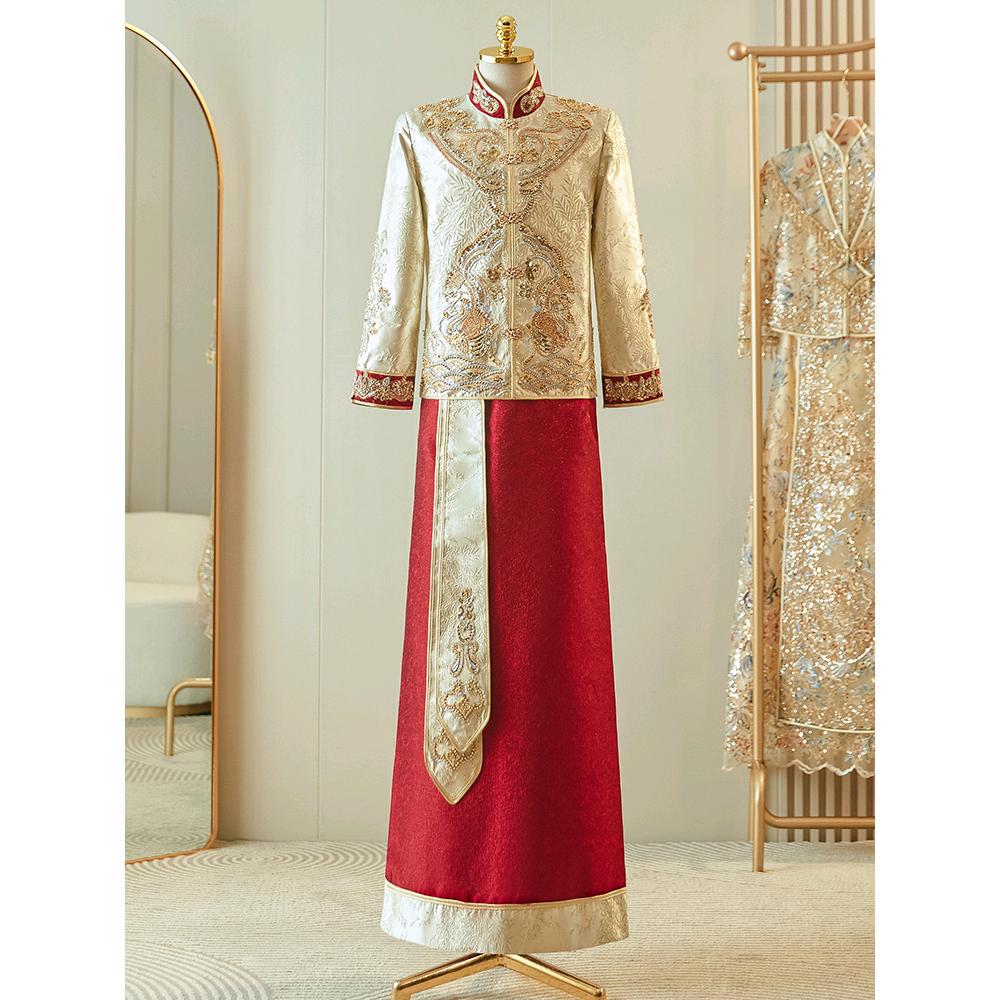 云梦集秀禾服新郎2025新款结婚礼服中式唐装敬酒接亲男装龙凤褂男