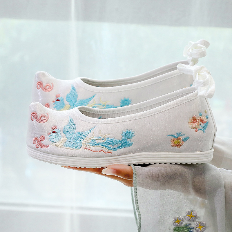 云梦集古风鞋子女夏汉服鞋内增高翘头履绣花鞋百搭配古代装明制宋