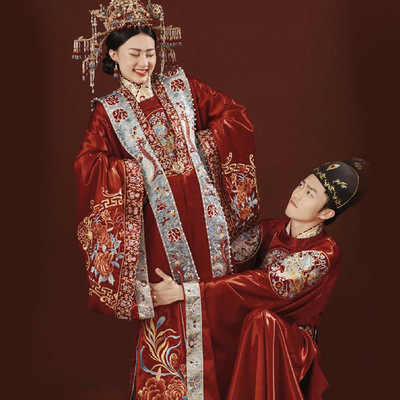 云梦集明制婚服中国风汉服古装嫁衣结婚礼服大气奢华凤冠霞帔情侣