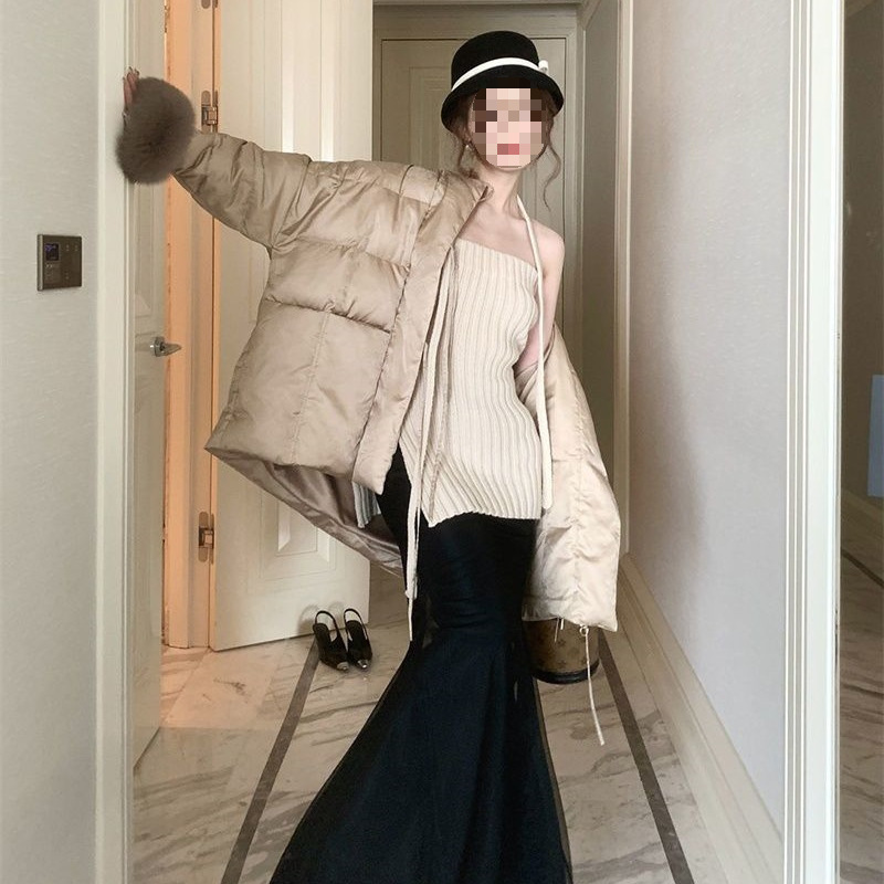 云梦集羽绒服女冬季今年洋气名媛新中式国风设计感宽松保暖系带外