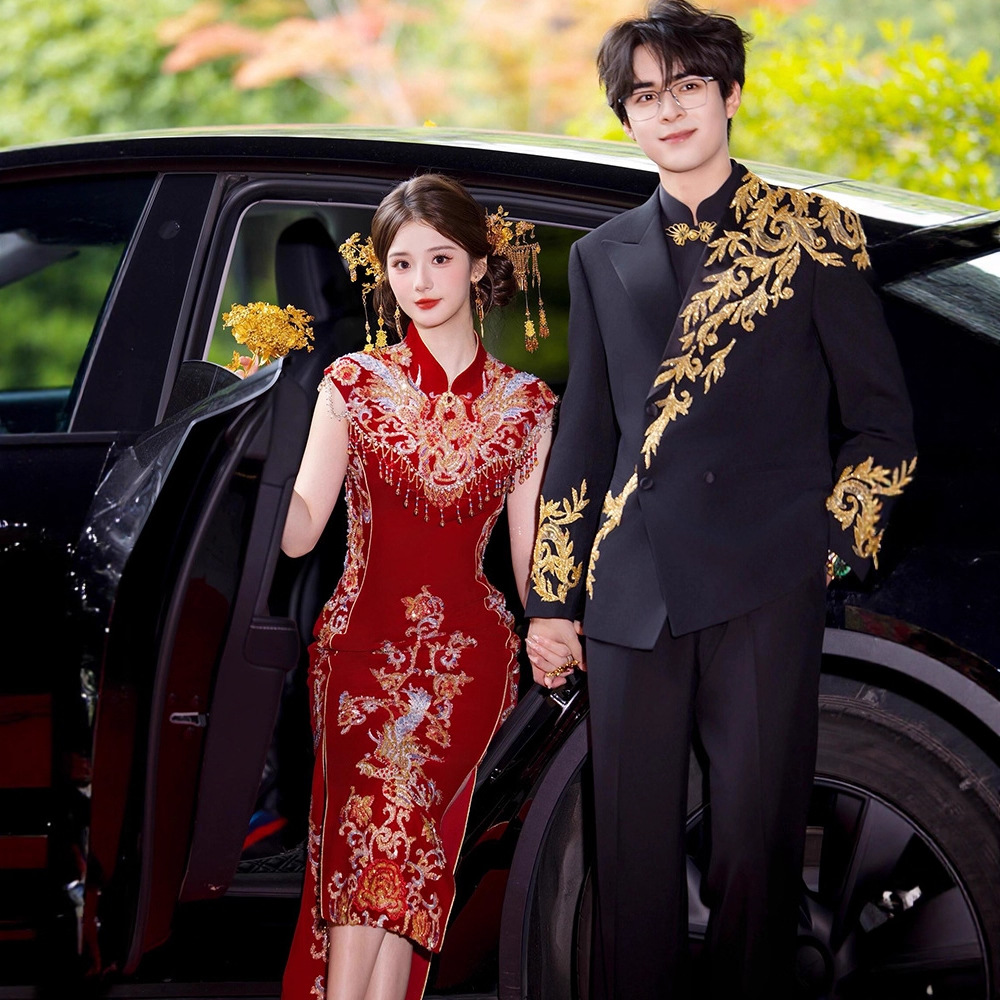 云梦集新中式订婚礼服2025秋季新款新娘敬酒服出阁婚服修身显瘦秀