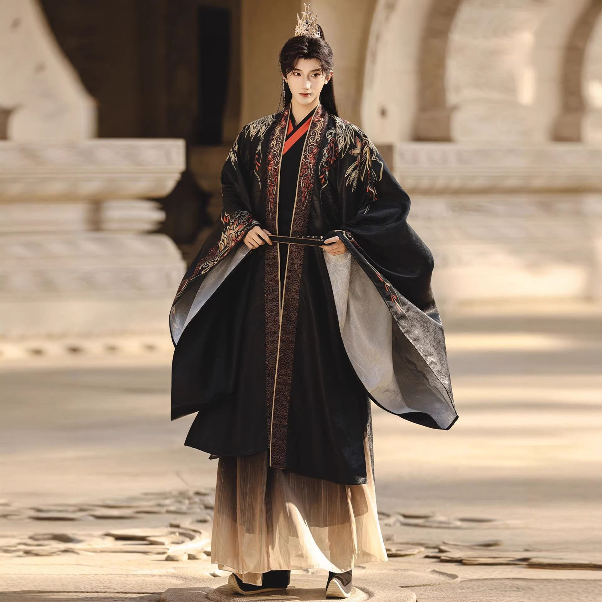 织造局原创汉服男2026新款仙侠剧同款古装帅气王爷COS服写真演出