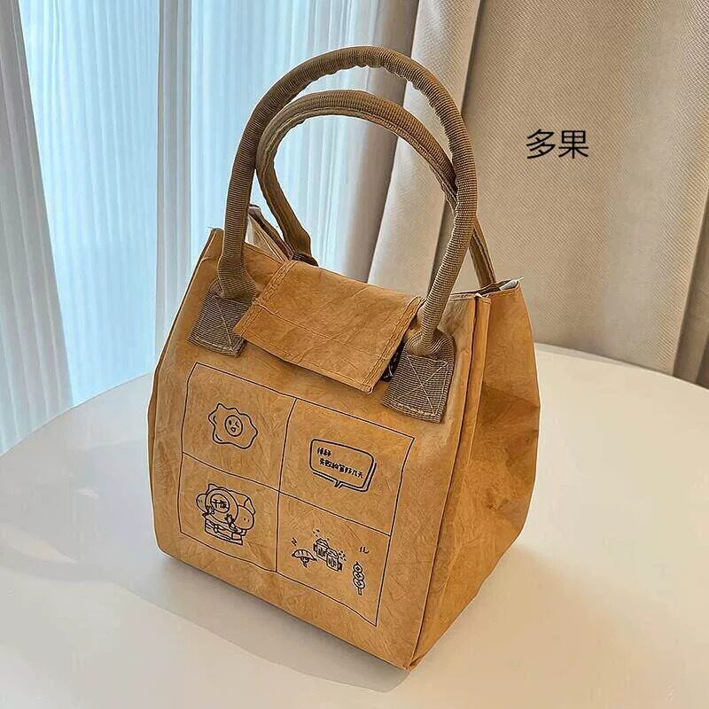 高级感覆古便当带保温袋食品加厚便当包学生手提铝箔可携式上班族图片