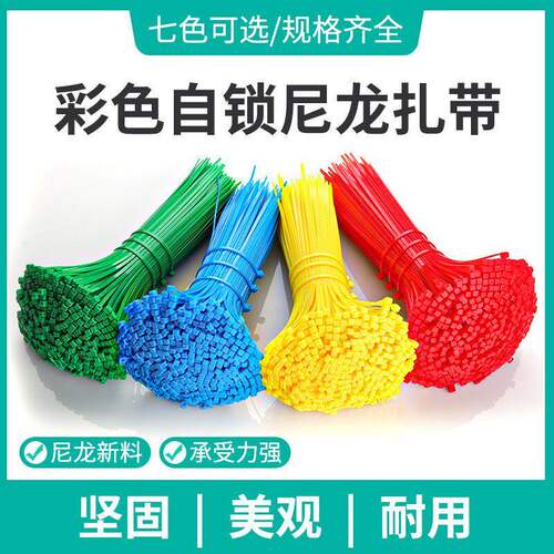 彩色自锁式尼龙扎带100条