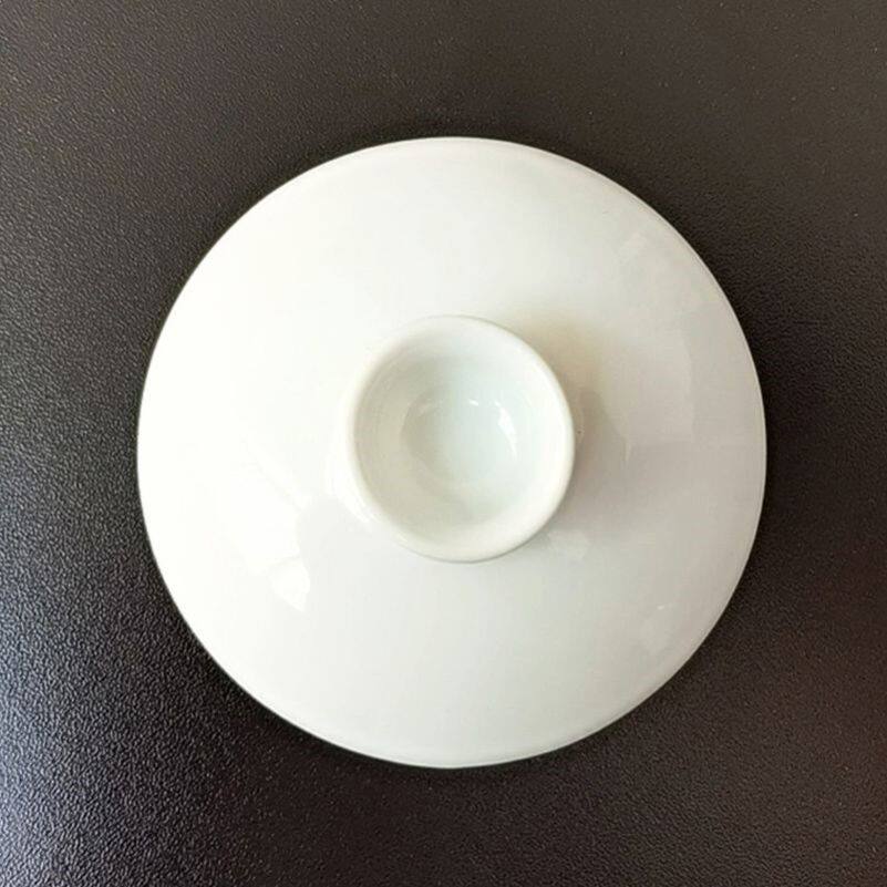 功夫茶具羊脂玉悬停盖子白瓷描金单盖子陶瓷盖碗茶碗茶杯盖子单卖