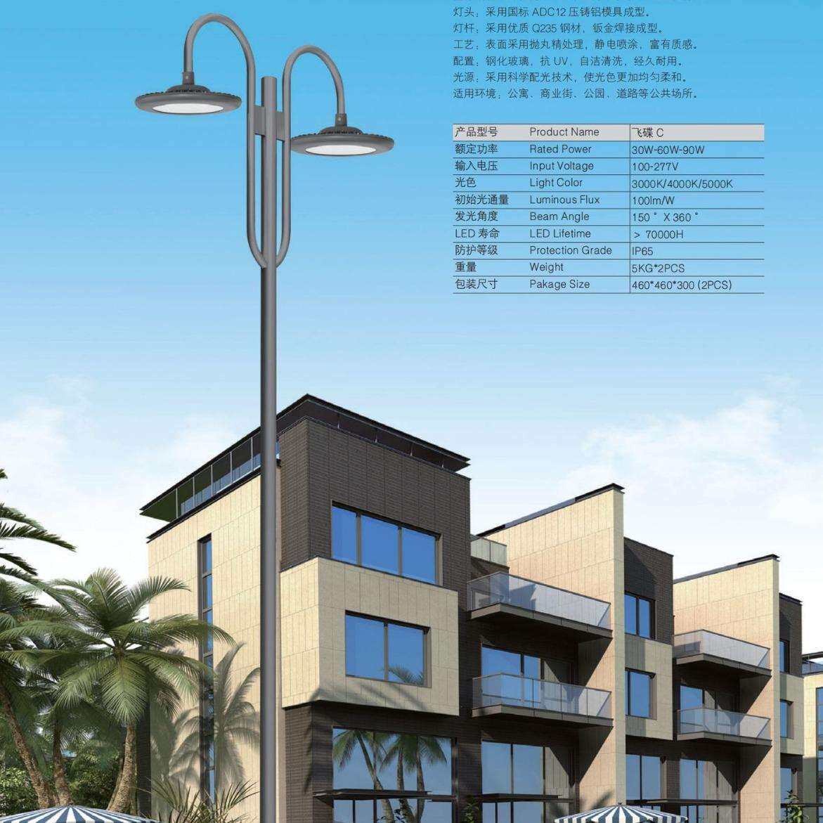 皇广HG景观灯-飞碟 C校园小区公园30W60W90W工厂生产