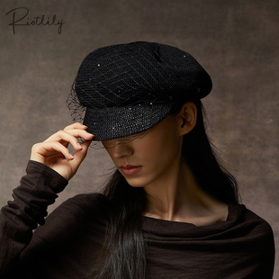 Riotlily/艾特里里浮光纱影系列帽子报童帽送女友2026送女友礼物