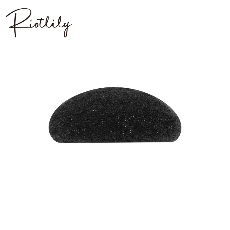 Riotlily/艾特里里帽子法式优雅时尚贝雷帽女黑色