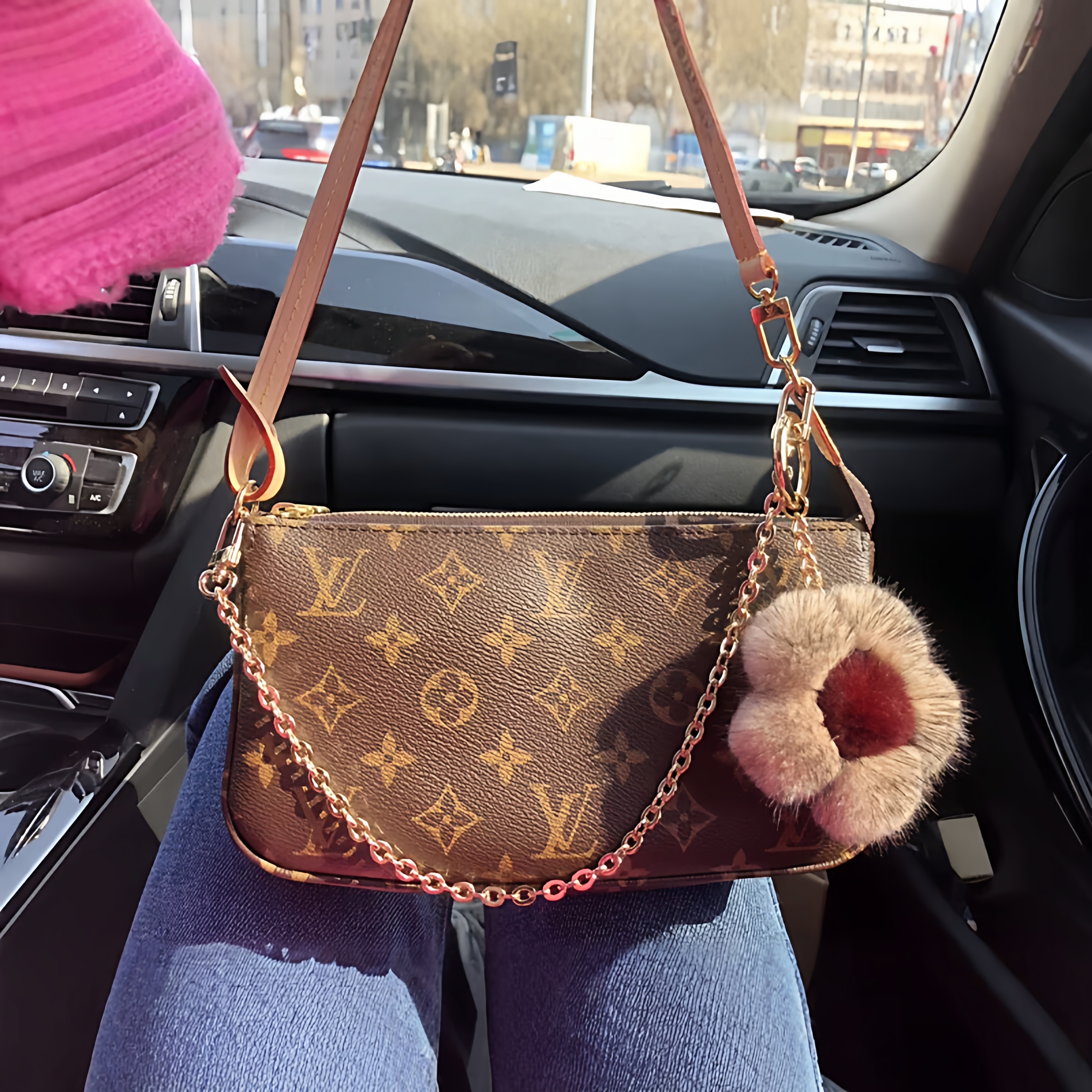 LV&GEDETE官方旗舰店小樱花麻将包装饰汽车钥匙扣挂件 钥匙链挂饰