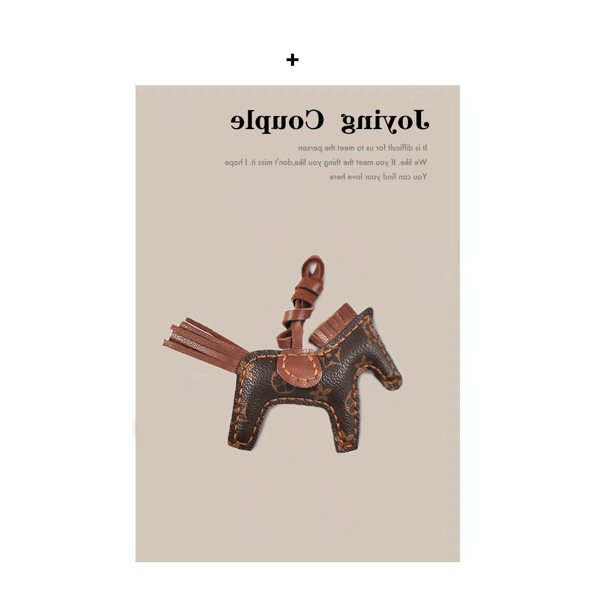 LV&GEDETE官方旗舰店包包挂件小马汽车钥匙扣挂饰 后视镜吊坠老花