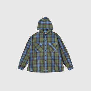 【现货折扣】SEDAN ALL PURPOSE Plaid格纹连帽格子长袖衬衫25SS