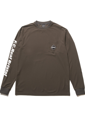 【现货折扣】FCRB AUTHENTIC TEAM L/SPOCKET圆领徽标长袖T恤24AW