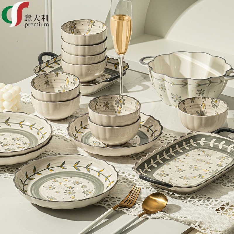 意大利陶瓷碗碟套装家用碗盘新款碗筷碗具乔迁新居礼物釉下彩餐具,餐饮具,碗,淘宝优惠券,粉丝福利购,淘宝优惠卷