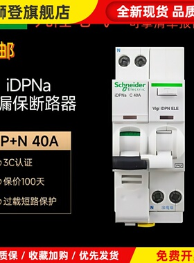 施耐德A9IC65N系列漏电保护器IDPNa1P+N双极漏保10A16A20A25A32AC