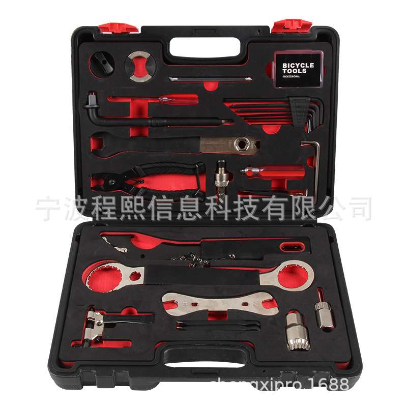 山地车工具套装组合自行车工具箱装车维修修理便携补胎保养修车