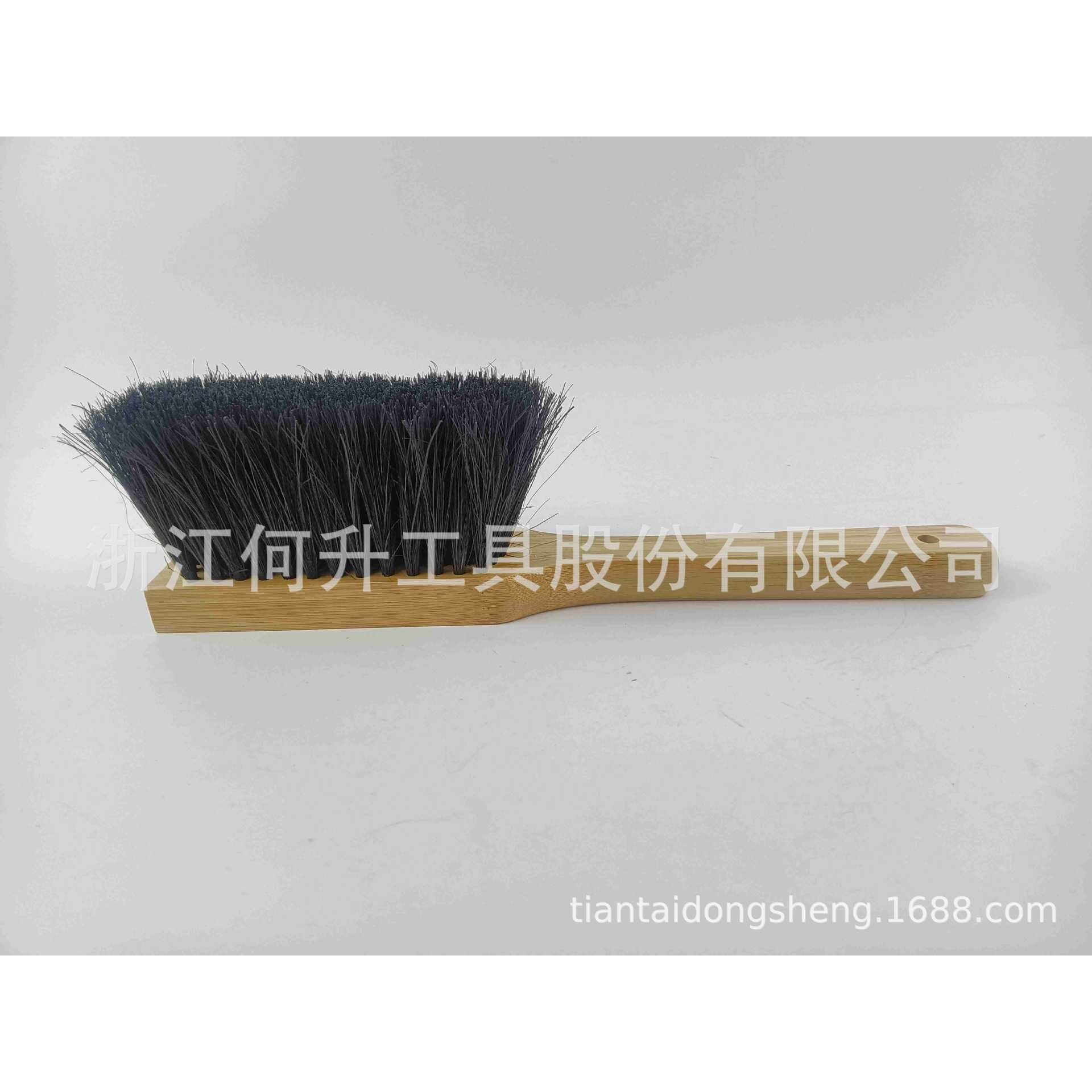 厂家生产竹子黑椰棕壁炉工具刷，碳灰火炉毛刷植物棕毛刷扫灰刷