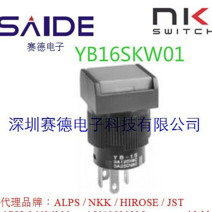 NKKYB16SKW01-5C12-JBNKK发光按钮开关带自锁方形YB-16SKS1