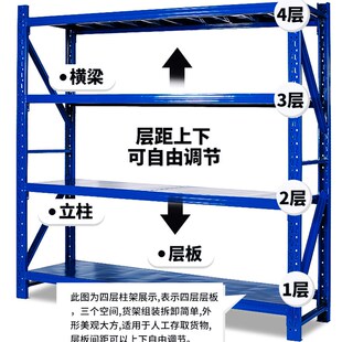 货架置物架多层重型家用储物间货架仓库仓储快递展示架阳台铁架子