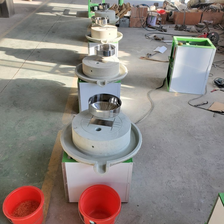 小型电动石磨磨豆浆磨米浆磨芝麻油电动石磨机天然石制作石碾子