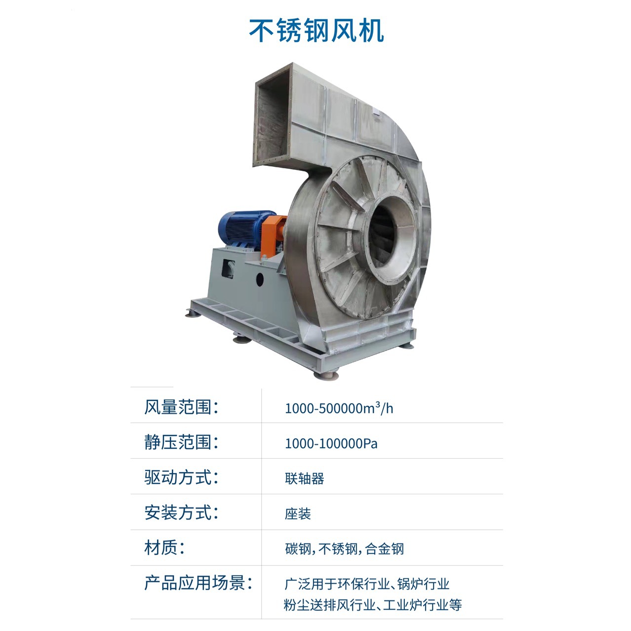 供应YW9-28  11.2D 37K不锈钢高压离心风机，高压引风机