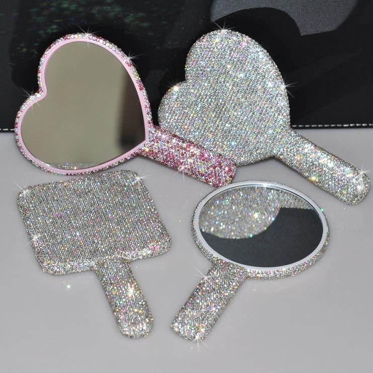 创意镶钻便携手柄镜爱心方形化妆镜美妆镜满钻钻石公主镜补妆镜子,纺织面料/辅料/配套,纺织机械配件,淘宝优惠券,粉丝福利购,淘宝优惠卷